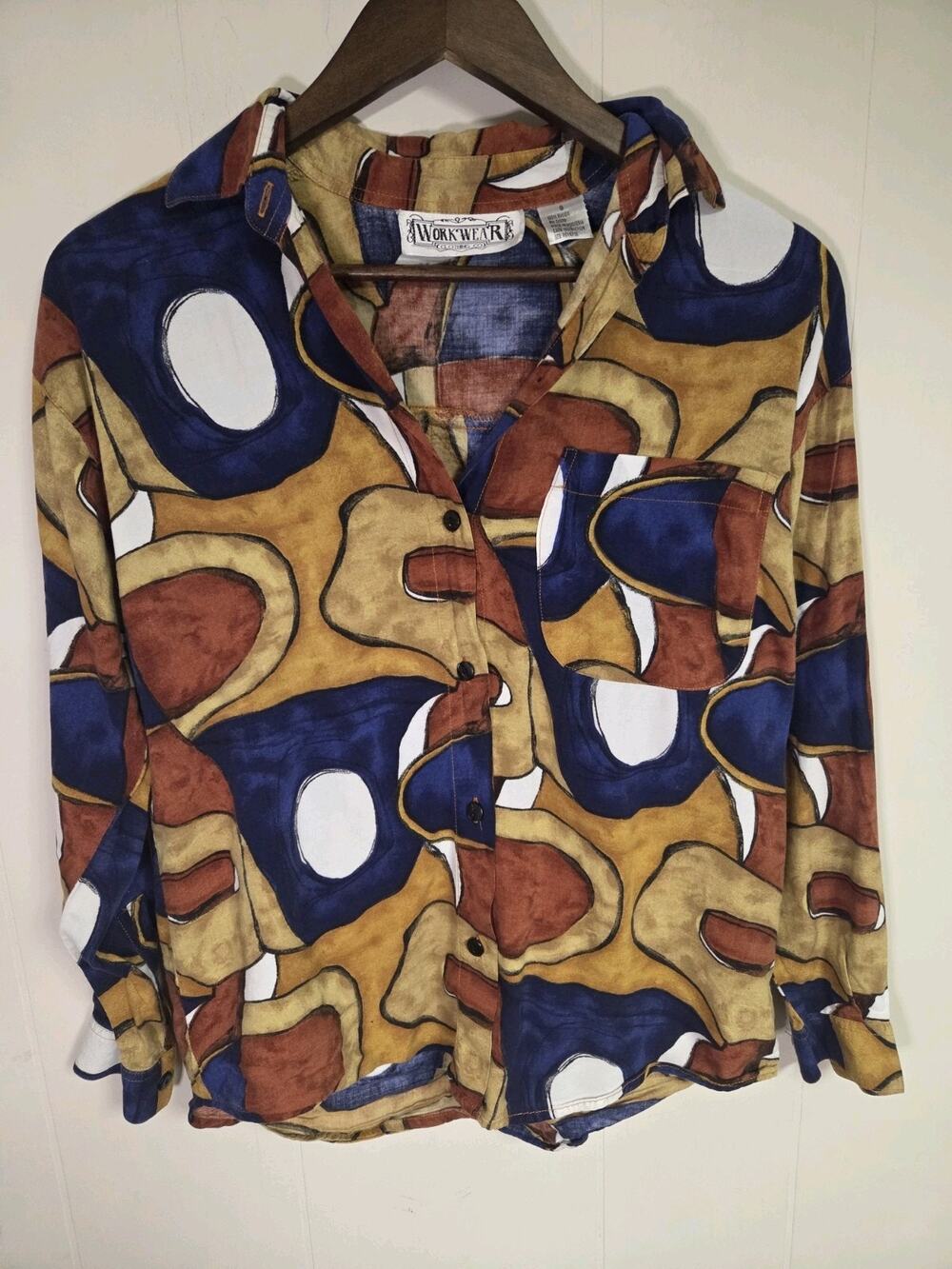 Vintage Button Down Top Electic Workwear Clothing Co Womens Size Small